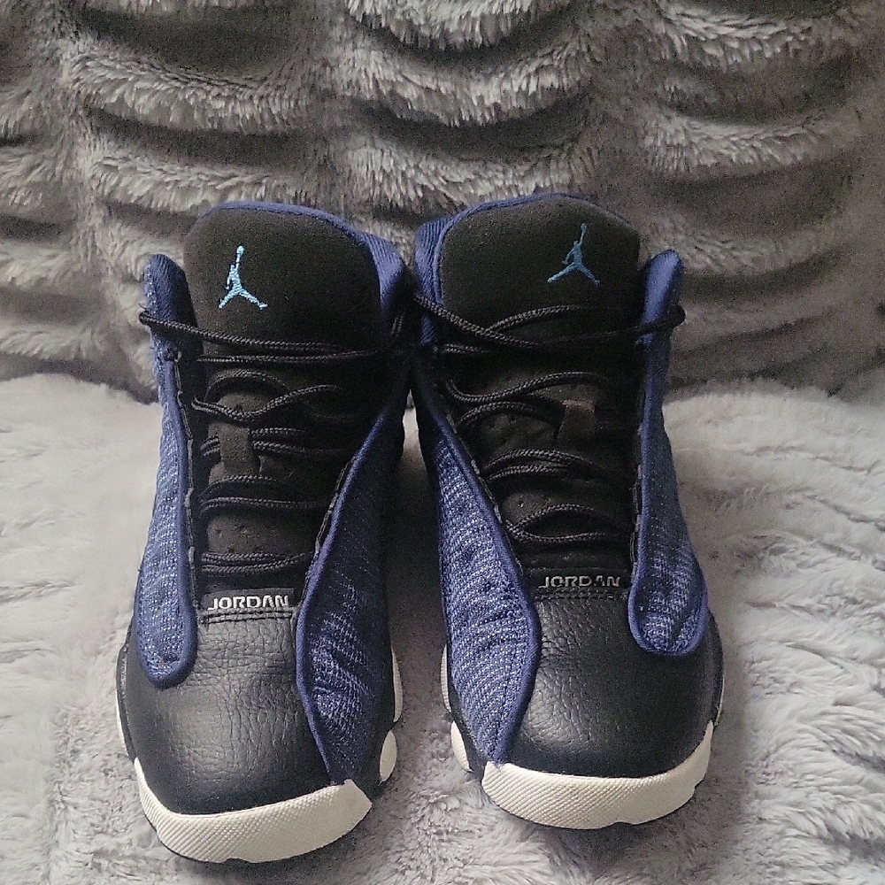 Jordan Retro 13 Kids Black and Blue Sneakers